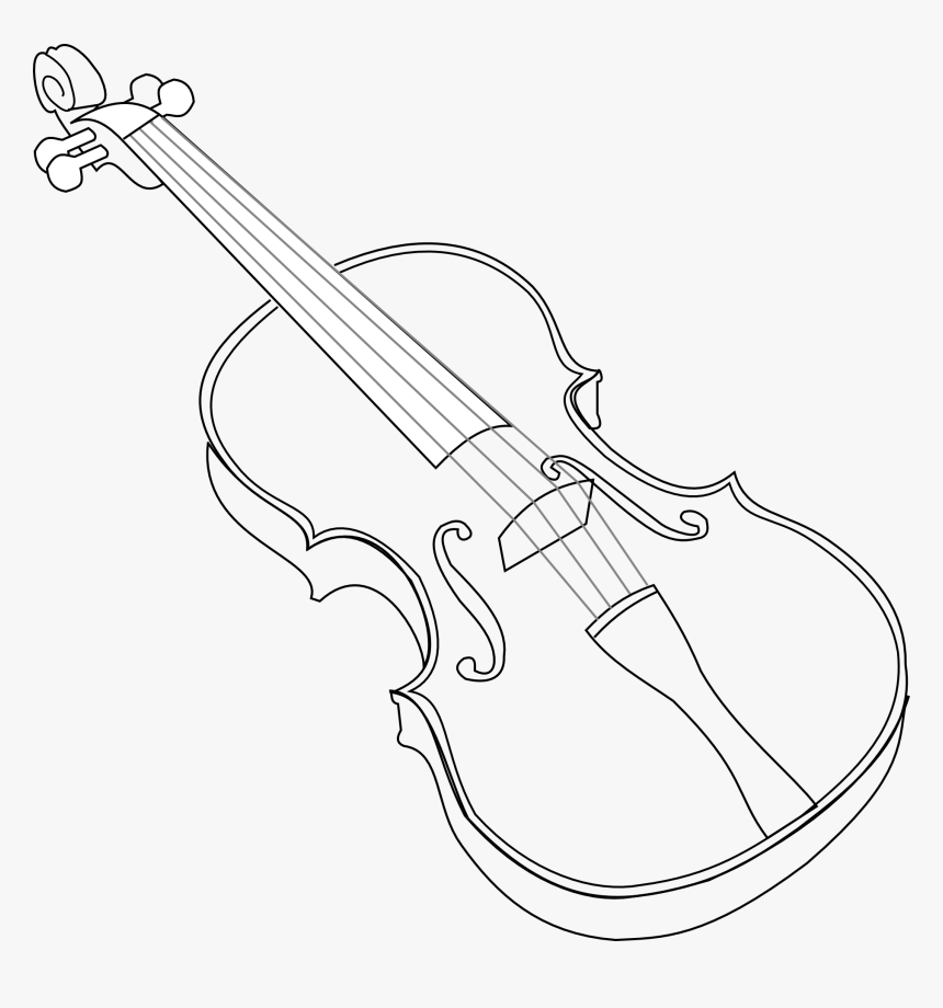 White Violin Png - Violin Outline, Transparent Png, Free Download