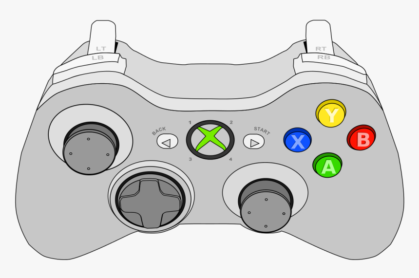 Controller Clipart Drawn - Vector Image Xbox Controller, HD Png Download, Free Download