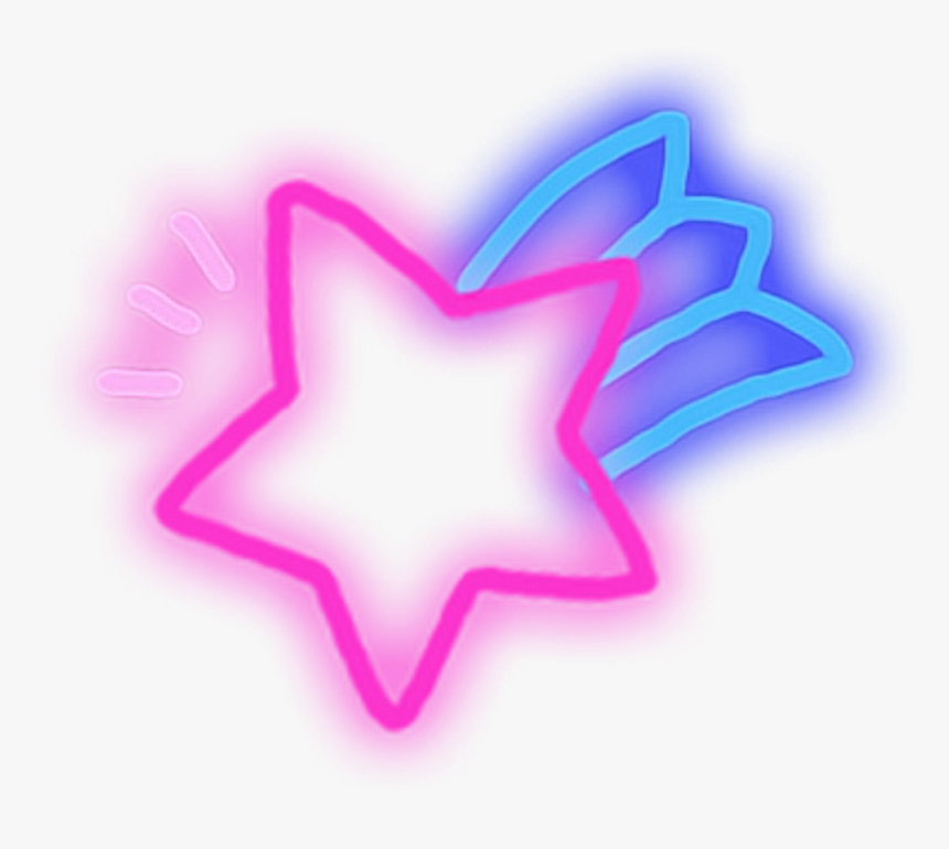 Ftestickers Light Glow Neon Star , Png Download - Glow Stars Transparent Background, Png Download, Free Download