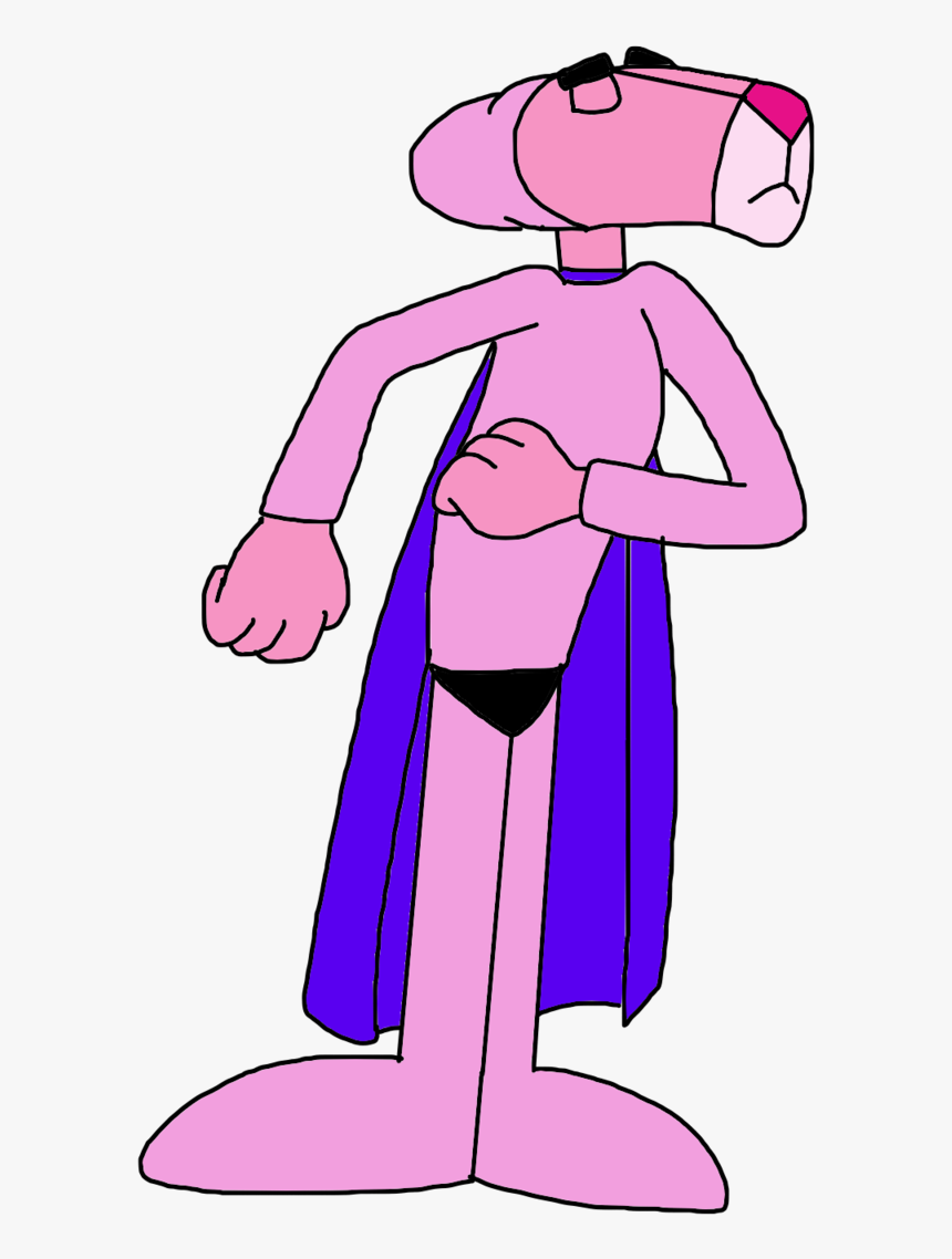 Pink Panther Wearing Super Man Dress - Pink Panther Superhero, HD Png Download, Free Download