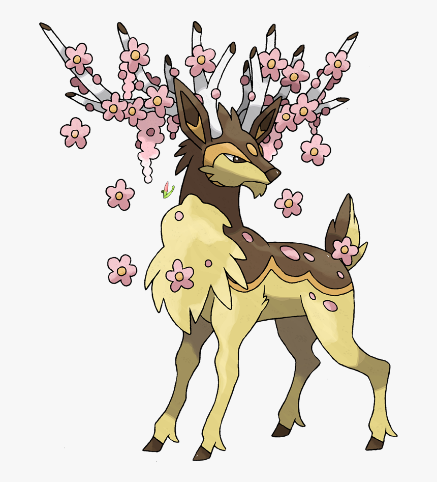 Drawing Spring Favourite Season - Mega Evolution Sawsbuck Pokemon, HD Png Download, Free Download