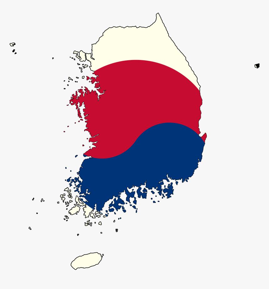Flag Map Of South Korea - South Korea Map Png, Transparent Png, Free Download