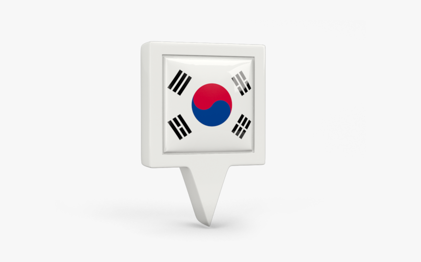 Square Pin Icon - South Korea Flag, HD Png Download, Free Download