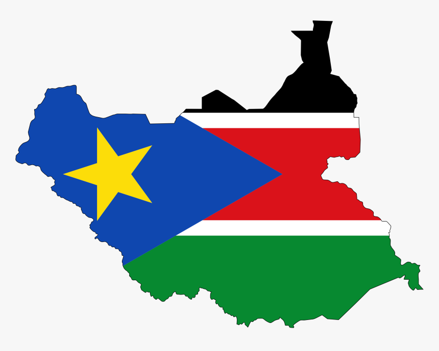 South Sudan Flag Map With Stroke Clip Arts - South Sudan Country Flag, HD Png Download, Free Download