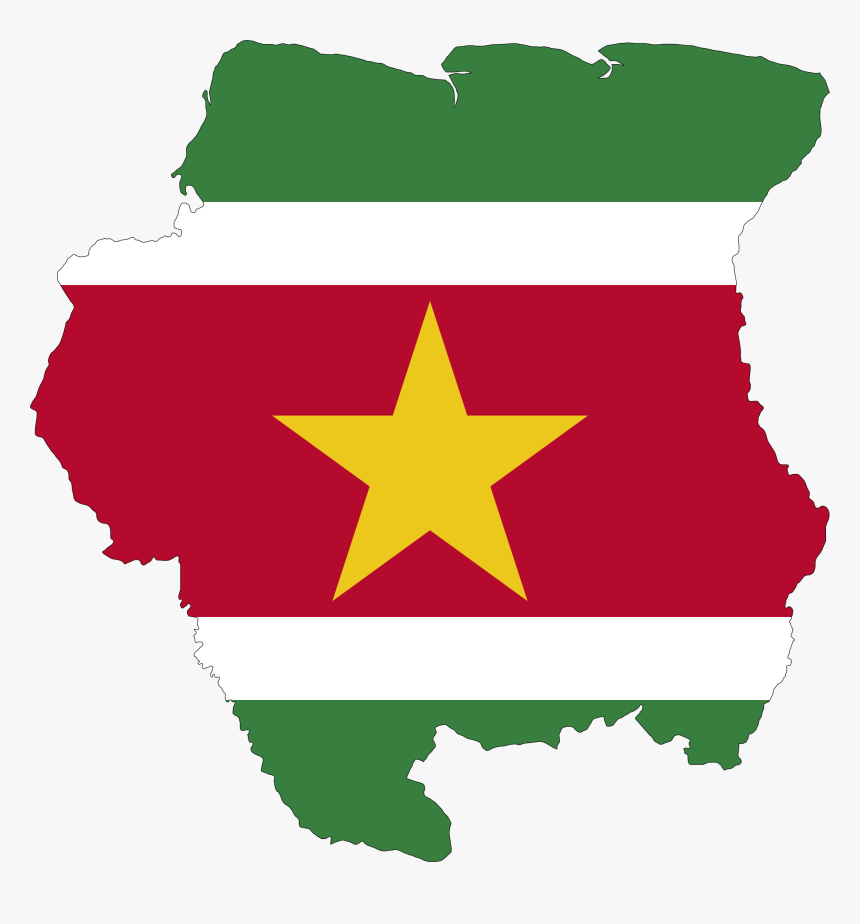 Suriname Map Flag Clip Arts - Suriname Flag In Country, HD Png Download, Free Download