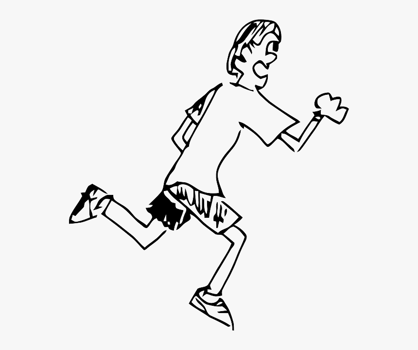 Jogger, Runner, Running, Jogging, Sports, Man, Person - Run Png Black And White, Transparent Png, Free Download