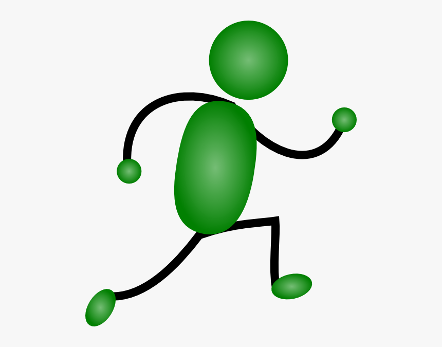 Green Jogging Man Svg Clip Arts - Cartoon Girl Running Clipart, HD Png Download, Free Download