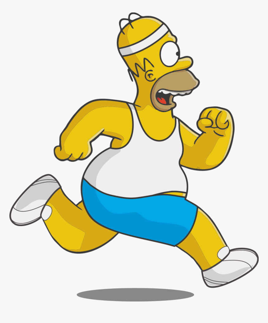 #run , #runner , #running , #workout , #jog , #jogging - Homer Simpson Running, HD Png Download, Free Download