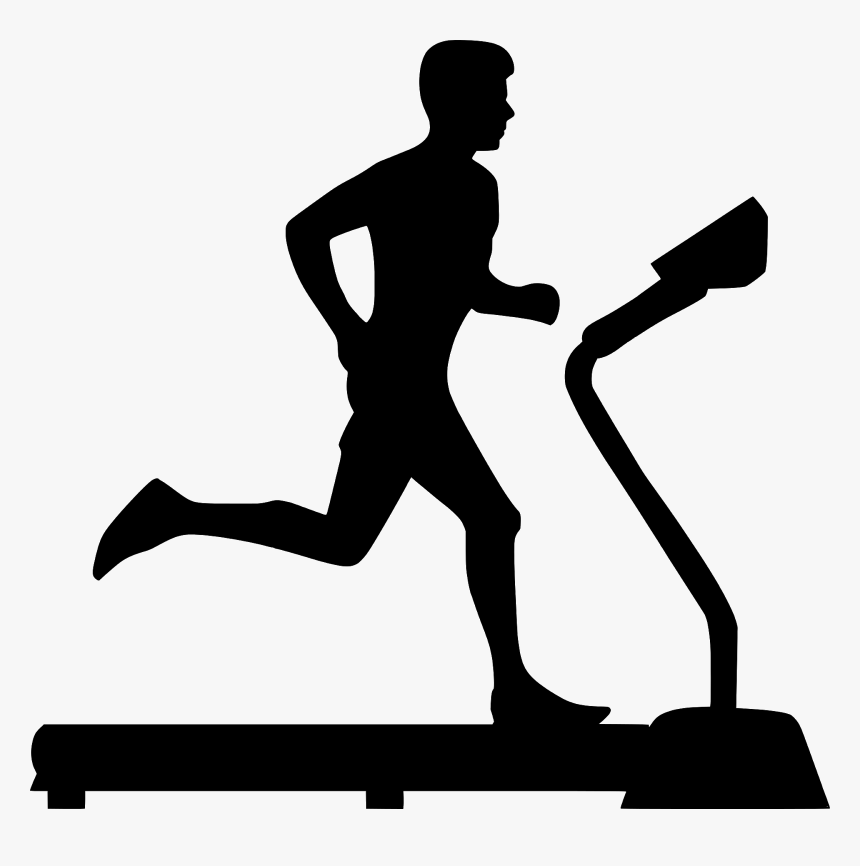 Run, Treadmill, Silhouette, Sport, Fit, Man, Fitness - Treadmill Silhouette, HD Png Download, Free Download