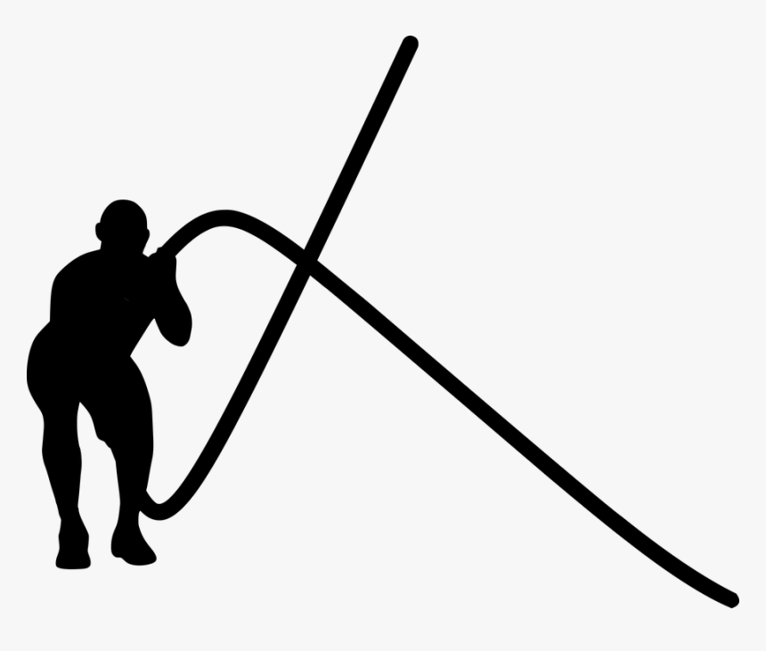 Silhouette, Gym, Exercise, Rope, Battle, Athlete, Guy - Battle Rope Silhouette, HD Png Download, Free Download