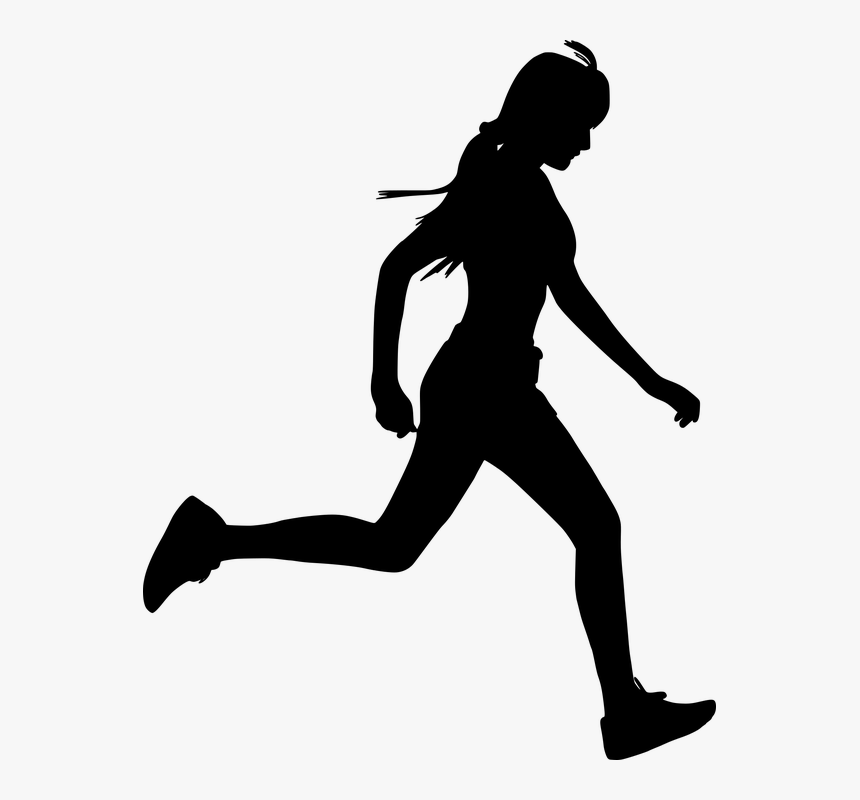 Silhouette, Woman, Running, Run, Fitness, Sports - Girl Running Silhouette Png, Transparent Png, Free Download