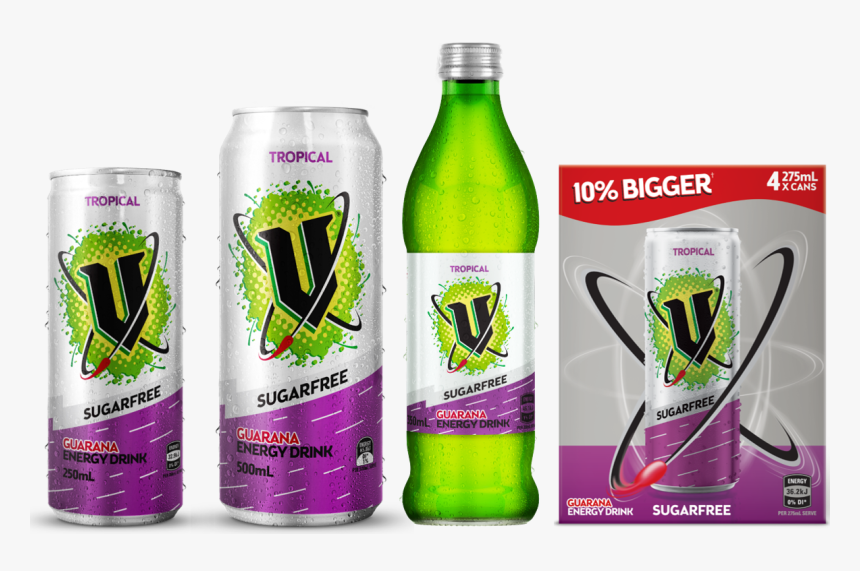 Sugarfree Tropical Range - V Energy Drink Sugar Free, HD Png Download, Free Download