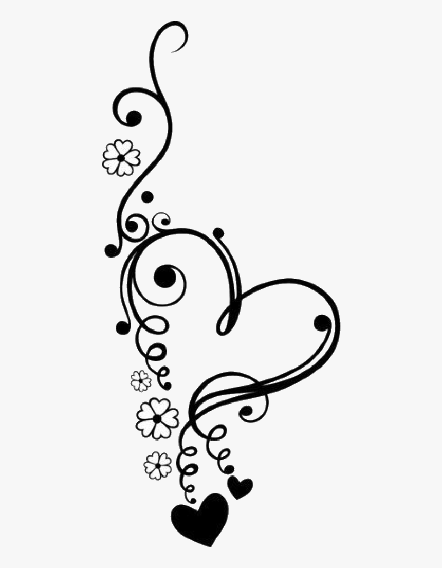 #heart #doodle - Love Flower Clipart Black And White, HD Png Download, Free Download