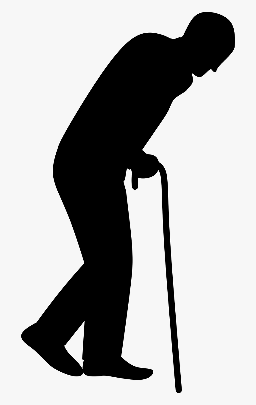 Transparent Man Walking Silhouette Png - Old Man With Cane Silhouette, Png Download, Free Download