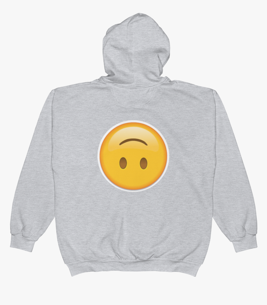 Emoji Zip Hoodie Upside Down Face Just Emoji - Hoodie, HD Png Download, Free Download