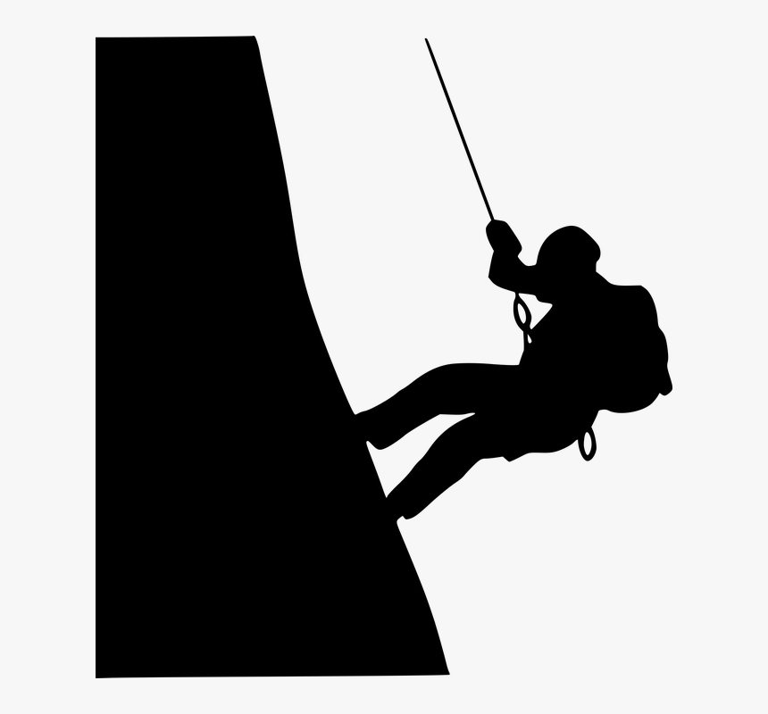 Mountaineer, Climb, Silhouette, Climbing Sport - Gambar Pendaki Gunung Hitam Putih, HD Png Download, Free Download