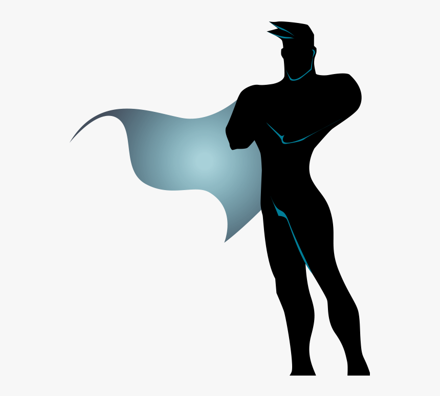Silhouette Superhero Transparent Background, HD Png Download - kindpng