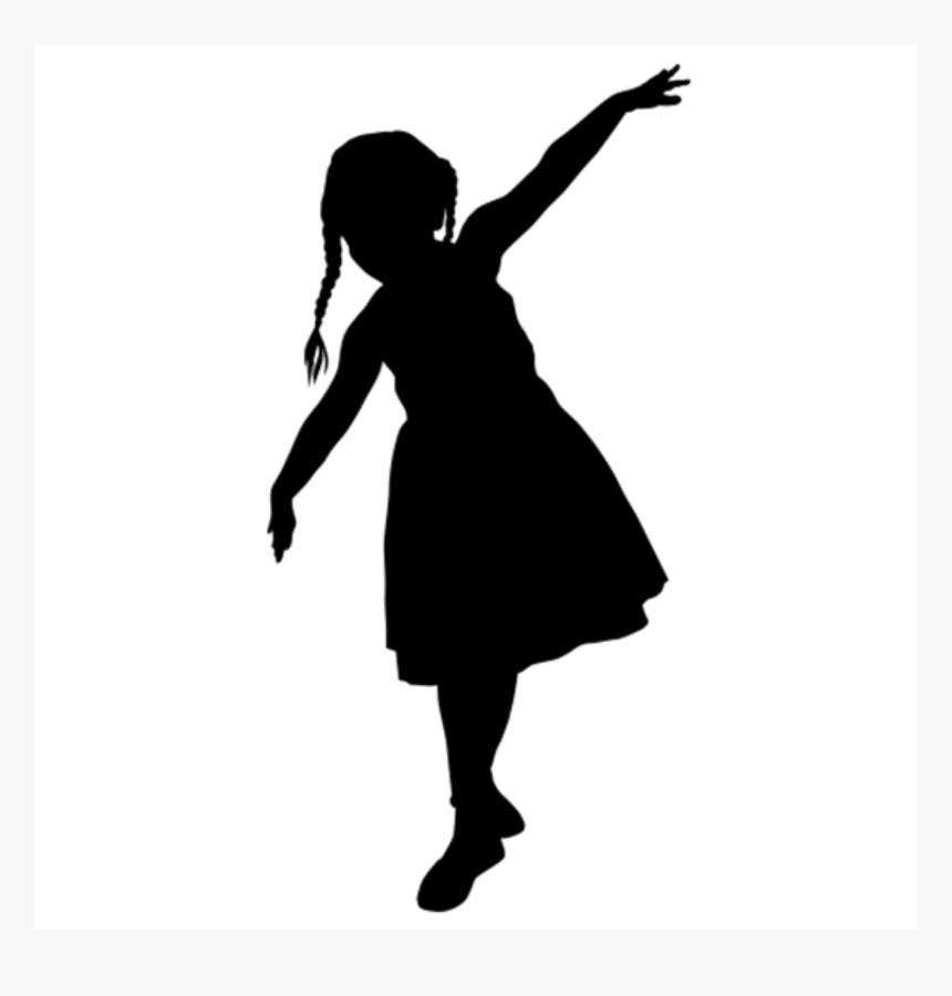 Silhouette Child Drawing Vector Graphics Image - Girl Silhouette, HD Png Download, Free Download