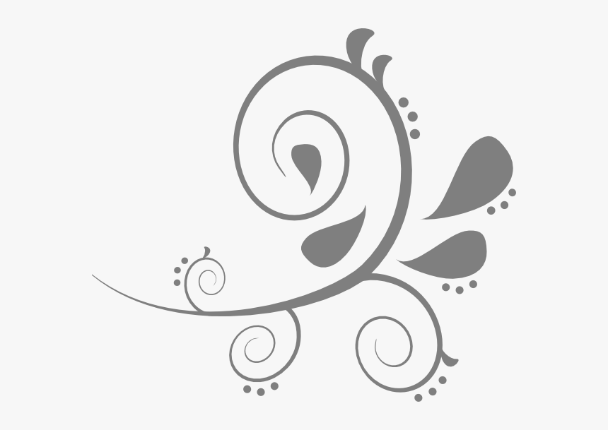 Pattern Clipart Swirl - Grey Flower Clip Art, HD Png Download, Free Download