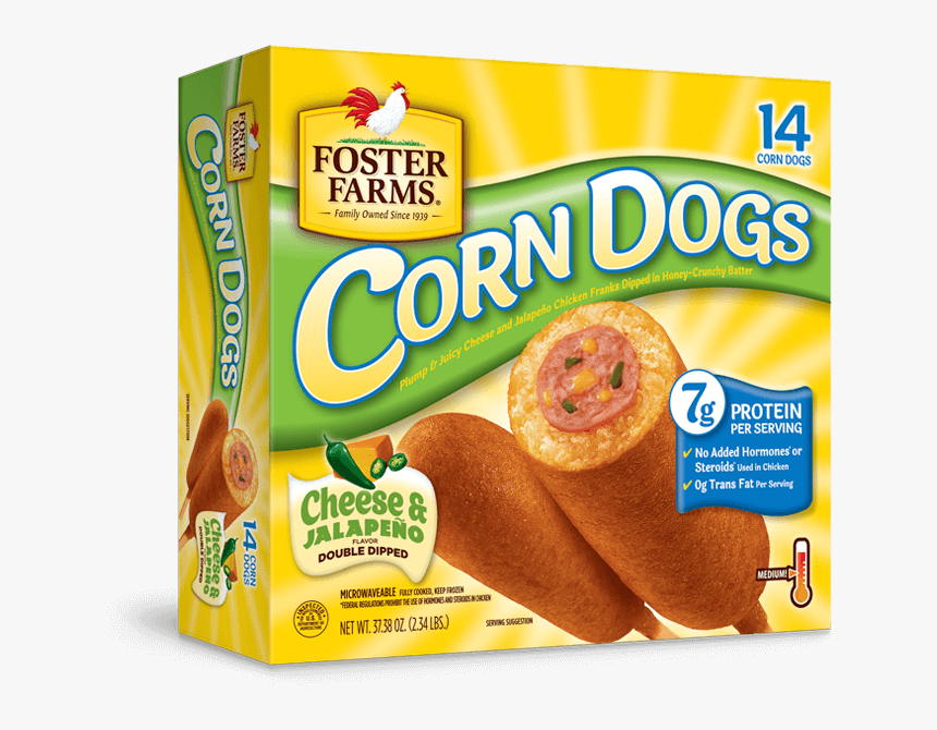 Cheese And Jalapeno Corn Dogs 14 Ct - Foster Farms Mini Corn Dogs, HD Png Download, Free Download