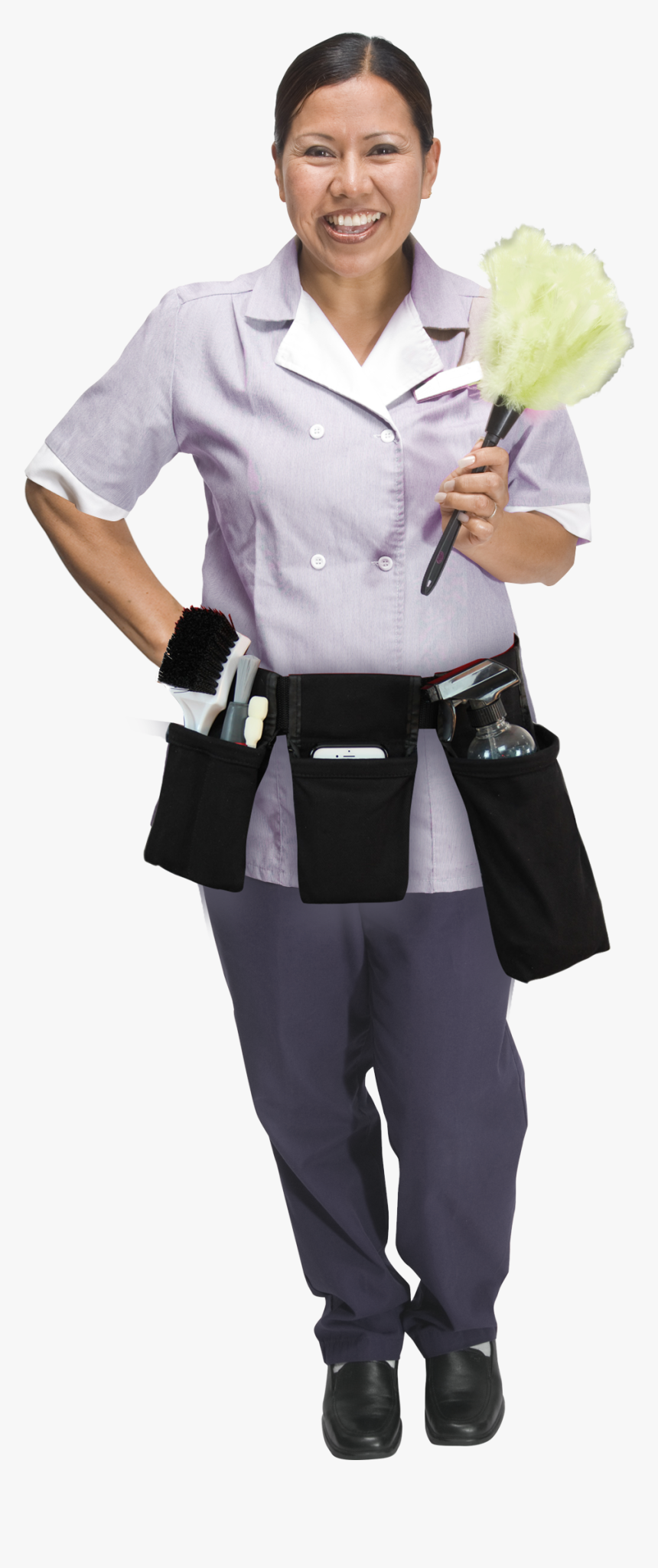 Cleaner"s Helper Professional Tool Belt - Hotel Maid White Background, HD Png Download, Free Download