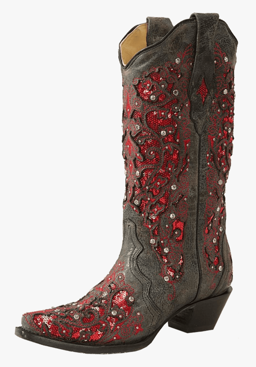 Corral Women"s Red Glitter Inlay & Crystals Boot - Cowboy Boot, HD Png Download, Free Download