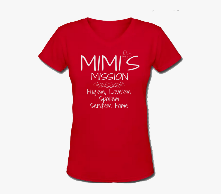 Mimi"s Mission Red White Glitter V-neck - Go Big Fred Shirt, HD Png Download, Free Download