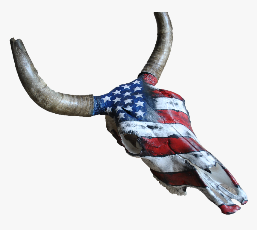 Transparent Bull Skull Png - American Flag Themed Cow Skull, Png Download, Free Download