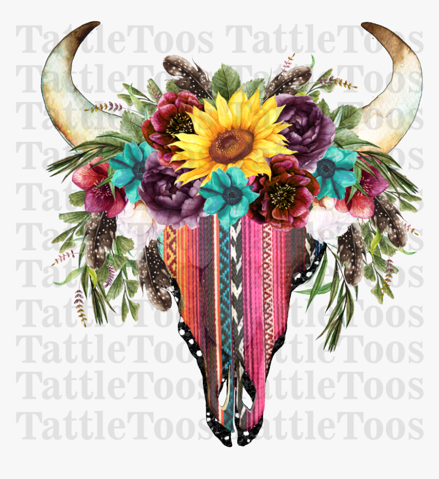 Transparent Floral Cow Skull, HD Png Download, Free Download