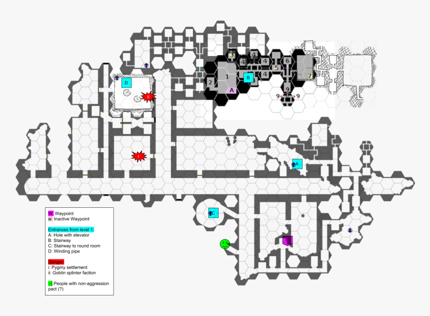 Dwarwen - City - - - Level - 2%281%29 - Floor Plan, HD Png Download, Free Download