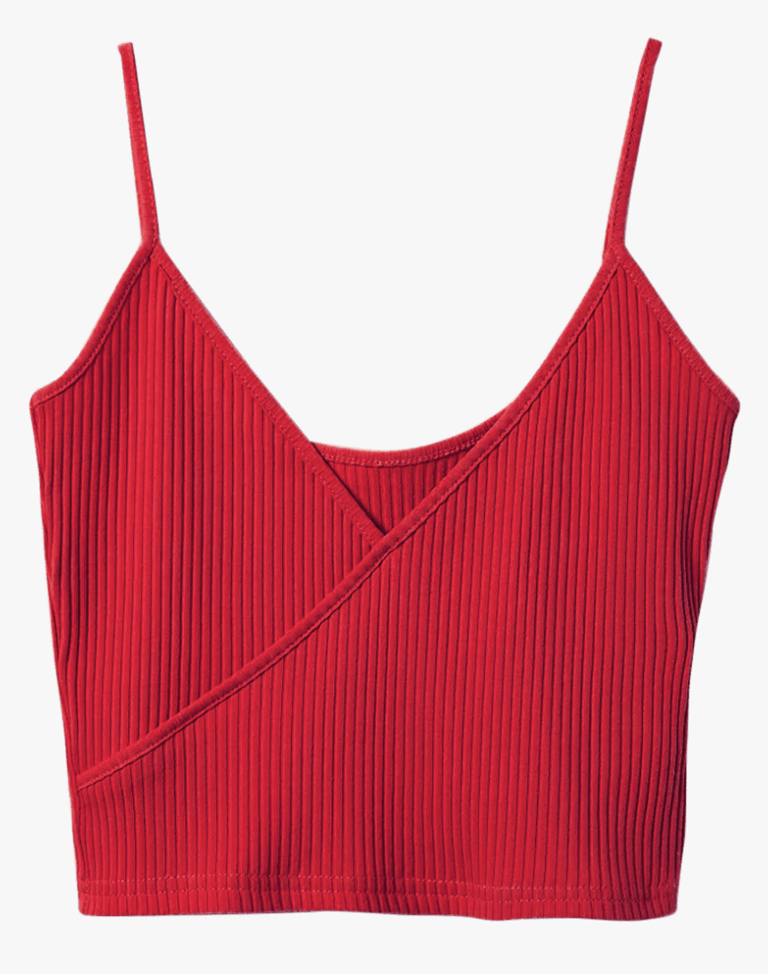 Lady Ribbed Surplice Cropped Cami Tank Top - Cocktail Dress, HD Png Download, Free Download