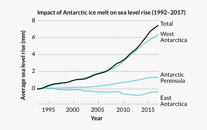 A Graph Showing The Impact Of Antarctic Ice Melt On - Polar Ice Caps Melting Graph, HD Png Download, Free Download