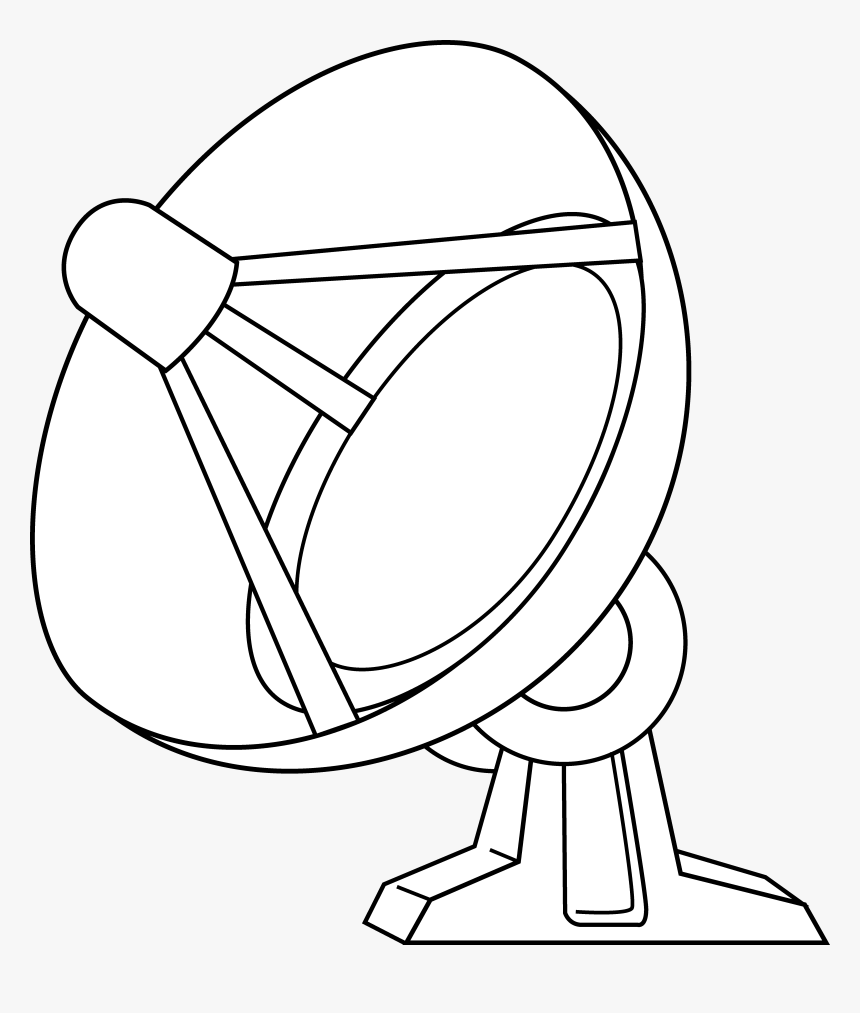 Satellite Dish Line Art - Draw A Satellite Dish, HD Png Download, Free Download