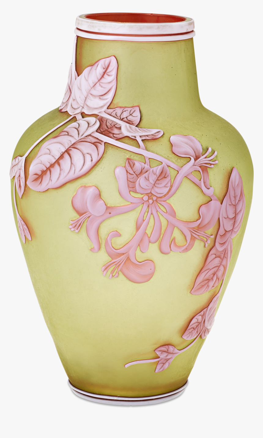 English Yellow Cameo Glass Vase - Vase, HD Png Download, Free Download
