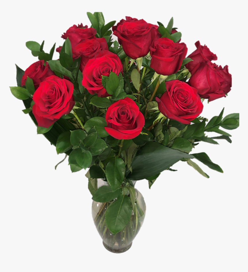 Two Dozen Roses Vase - Red Roses, HD Png Download, Free Download