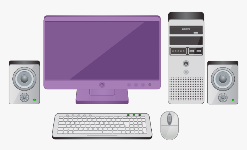 Parts Of A Desktop Computer With The Monitor Highlighted - Personal Computer, HD Png Download, Free Download