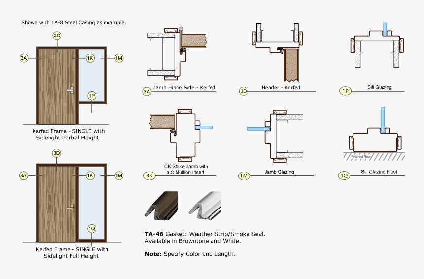 Timely Frames Kerfed Frame Single Drawing - Kerfed Door Jamb Detail, HD Png Download, Free Download