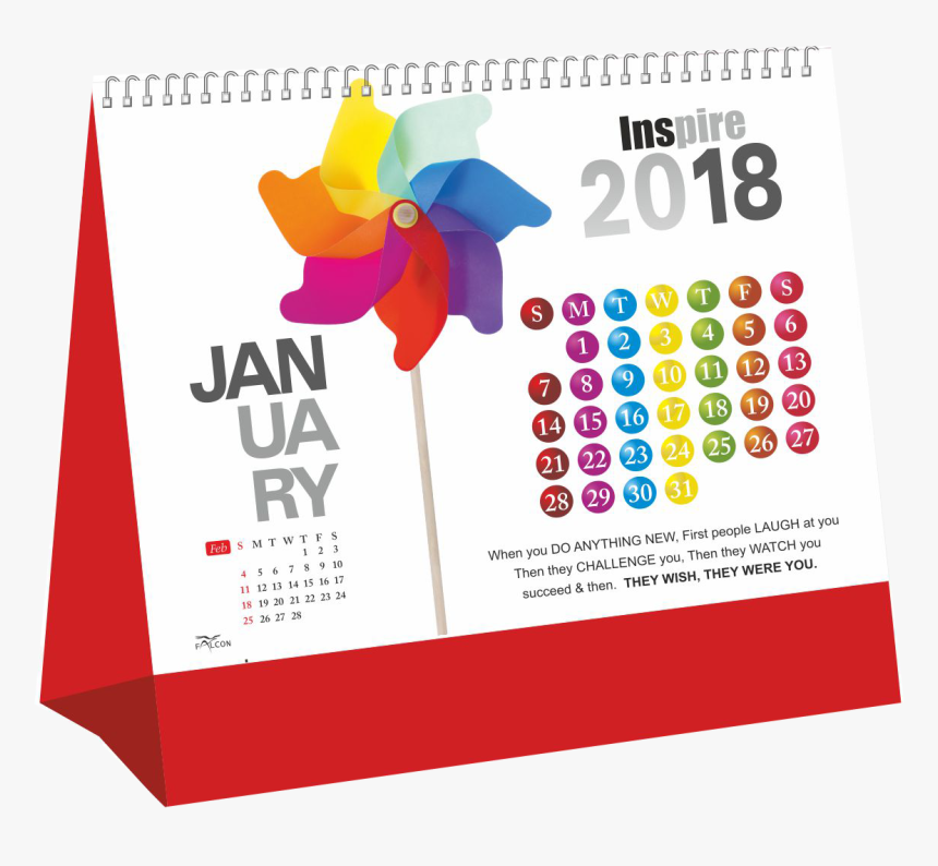 2018 Table Calendars - Table Calendar 2018 Png, Transparent Png, Free Download