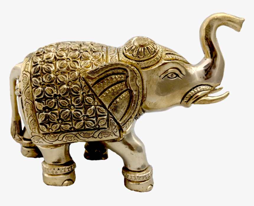 Indian Brass Handicraft Elephant With Trunk Up - Indian Elephant, HD Png Download, Free Download