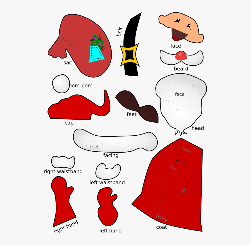 Claus Handicraft Sheet Medium - Colourful Pictures Of Santa Claus, HD Png Download, Free Download