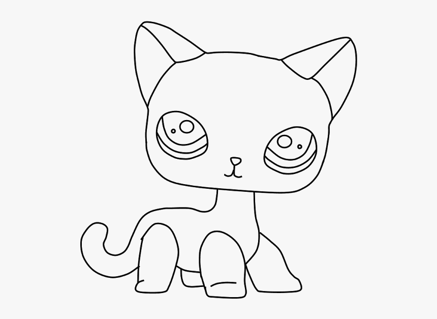 Lps Shorthair Cat Coloring Pages - Lps Shorthair Cat Outline, HD Png Download, Free Download