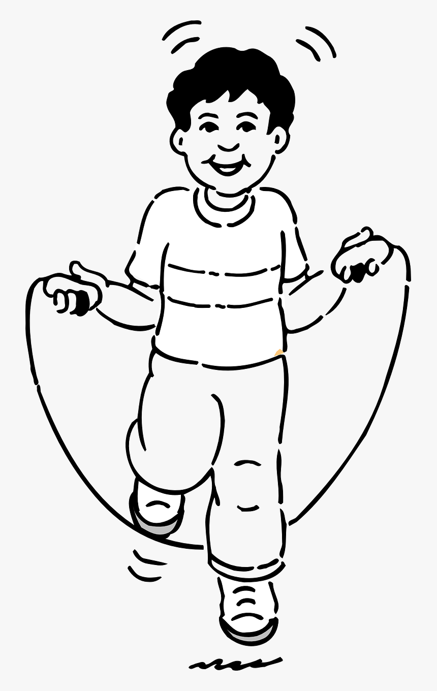 Transparent Kid Jumping Png - Jumping Clipart Black And White, Png Download...