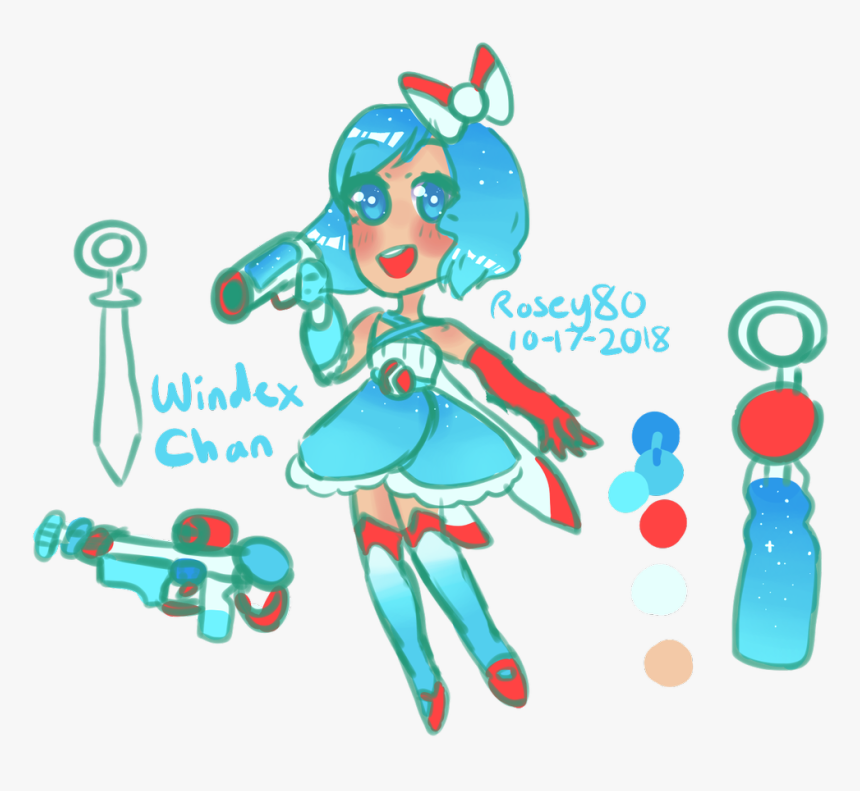 Rosey80 Revamp Of An Old Oc, Windex-chan You Already - Cartoon, HD Png Download, Free Download