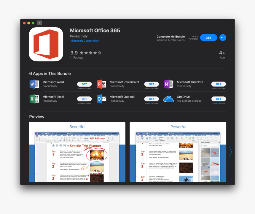Microsoft Office 365 2019 Macos, HD Png Download, Free Download