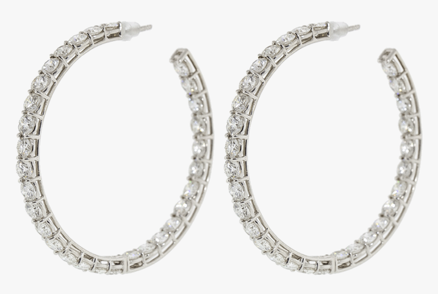 Medium Diamond Hoop Earrings - Earrings, HD Png Download, Free Download