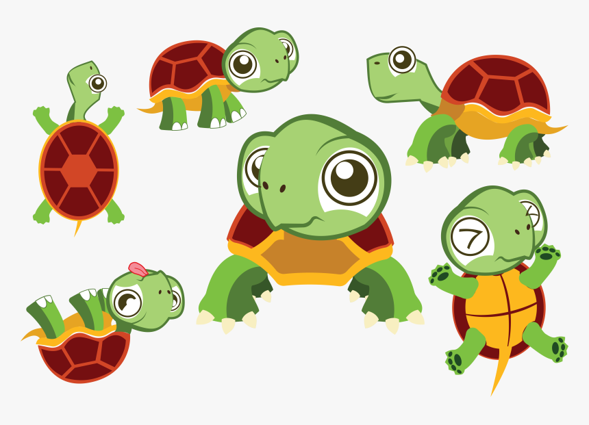 Cute Turtle Cartoon , Transparent Cartoons - Turtle Cartoon, HD Png Download, Free Download