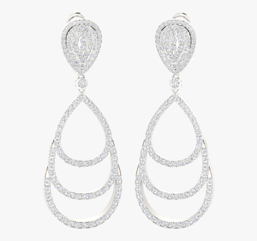 Triple Pear Diamond Hoop Earrings - Earrings, HD Png Download, Free Download