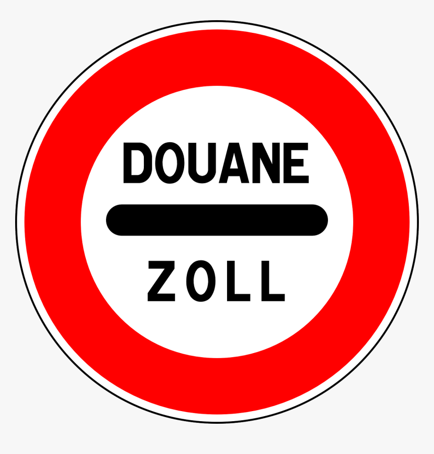 Customs Stop Road Sign - Bord Douane, HD Png Download, Free Download