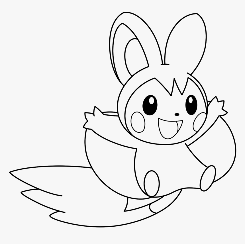 Coloriage Emolga Pokemon - Pokémon Emolga Para Dibujar, HD Png Download, Free Download