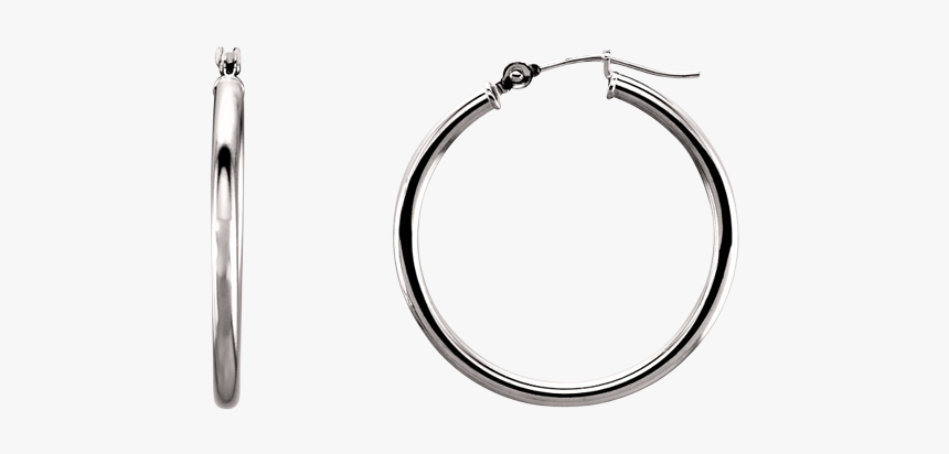 Classic 2mm Wide Hoop Earrings - Earrings, HD Png Download, Free Download